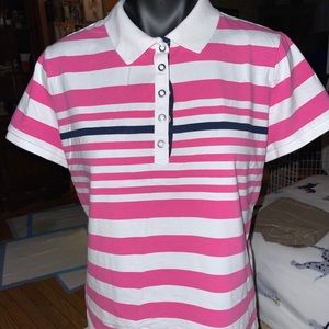 RLR Lauren Active women's size XL top pink white